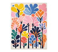Wall Art Print Forest Delight Bright Pastel Colour Oil Painting Pink Orange Blue Henri Matisse Style Trees Poster Artery8 Multi W24 inch x H32 inch
