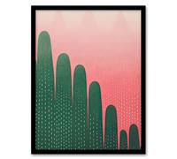Artery8 Wall Art Print Forest Green & Watermelon Pink Abstract Painting Framed | Size: W12" x H16" Artery8 Pink W12" x H16"
