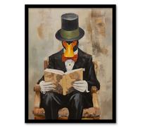 Artery8 Wall Art Print Formal Duck Story Make Way For Ducklings Fairy Tale Childrens Book Artwork Painting Art Framed in Black | Size: W12" x H16" Artery8 Black W12" x H16"