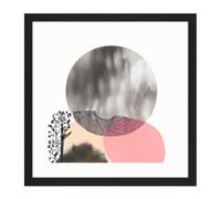 Artery8 Wall Art Print Full Moon Boho Abstract Landscape Square Framed Picture 16X16 Inch in Black | Size: W16" x H16" Artery8 Black W16" x H16"