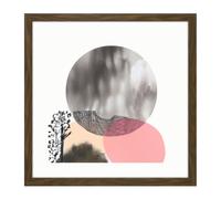 Artery8 Wall Art Print Full Moon Boho Abstract Landscape Square Framed Picture 16X16 Inch in Brown | Size: W16" x H16" Artery8 Brown W16" x H16"