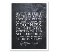 Artery8 Wall Art Print Galatians 5:22-23 The Fruit of the Spirit is Love Joy Peace Christian Bible Verse Quote Scripture Typography Art Framed Artery8 White W12" x H16"