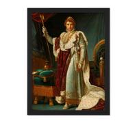 Artery8 Wall Art Print Gerard Portrait Emperor Napoleon I Bonaparte Large Framed Wall Décor Art in Brown | Size: W18" x H24" Artery8 Brown W18" x H24"