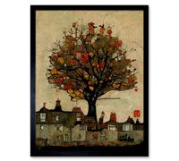 Artery8 Wall Art Print Giant Untidy Quirky Street Tree Art Framed in Black | Size: W12" x H16" Artery8 Black W12" x H16"