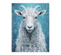 Artery8 Wall Art Print Goat Robot Hybrid Secret Military Schematic Blue Futuristic Complex Arcane Manuscript Gift For Him Man Cave Poster Artery8 Multicolor W18" x H24"