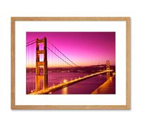 Artery8 Wall Art Print Golden Gate Bridge San Francisco Art Black Framed 9x7 inch in Beige | Size: W7" x H9" Artery8 Beige W7" x H9"