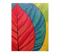 Artery8 Wall Art Print Gond Painting Style Abstract Close Up Leaves Line Drawing Poster | Size: W12" x H16" Artery8 Multicolor W12" x H16"