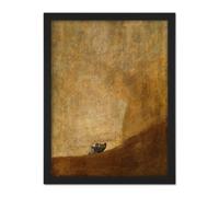Artery8 Wall Art Print Goya Dog Painting Large Framed Wall Décor Art in White | Size: W18" x H24" Artery8 White W18" x H24"