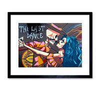 Artery8 Wall Art Print Graffiti Last Dance Death Skeleton Framed in Black | Size: W7" x H9" Artery8 Black W7" x H9"