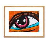 Artery8 Wall Art Print Graffiti Mural Crying Eye Eyeball Framed in Beige | Size: W7" x H9" Artery8 Beige W7" x H9"