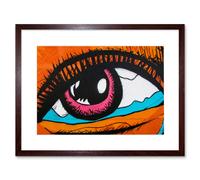 Artery8 Wall Art Print Graffiti Mural Crying Eye Eyeball Framed in Brown | Size: W7" x H9" Artery8 Brown W7" x H9"