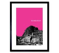 Artery8 Wall Art Print Grassmarket Edinburgh Scotland Scottish Landmark Pink Framed Art 9X7 Inch