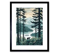 Artery8 Wall Art Print Great Bear Rainforest Coastal Mountain Landscape Artwork Framed 9X7 Inch