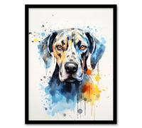Artery8 Great Dane Lovers Gift Watercolour Pet Portrait Painting Artwork Artwork Framed Wall Art Print A4