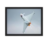 Artery8 Wall Art Print Gronemann Military UK RAF Eurofighter Typhoon Photo Large Framed Wall Décor Art in Brown | Size: W18" x H24" Artery8 Brown W18" x H24"