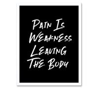 Artery8 Wall Art Print Gym Decor Pain Is Weakness Leaving The Body Inspirational Exercise Decor Art Framed in White | Size: W12" x H16" Artery8 White W12" x H16"