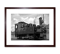 Artery8 Wall Art Print Hermann Steam Train Engine Framed in Brown | Size: W7" x H9" Artery8 Brown W7" x H9"