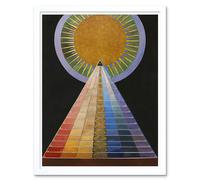 Artery8 Wall Art Print Hilma Af Klint 1907 Altarpiece No 1 Group X Abstract Art Rainblow Block Pyramic Sun Painting Art Framed | Size: W12" x H16" Artery8 White W12" x H16"