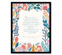 Artery8 Wall Art Print Hinduism Affirm Divine Calm Paramahansa Yogananda Quote Framed | Size: A4 Artery8 Multicolor A4