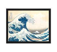 Artery8 Wall Art Print Hokusai Great Wave Off-Kanagawa Large Framed Art 18x24 inch in Black | Size: W18" x H24" Artery8 Black W18" x H24"