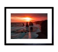 Artery8 Wall Art Print Holthausen Twelve Apostles Sunset Australia Framed in Black | Size: W7" x H9" Artery8 Black W7" x H9"