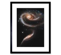 Artery8 Wall Art Print Hubble Space Astronomy 21st Anniversary A Rose Made Of Interacting Galaxies Arp 273 Cosmic Flower Formation UGC 1810 & UGC Artery8 Black W7" x H9"