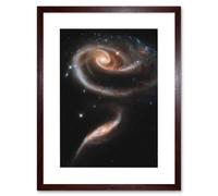 Artery8 Wall Art Print Hubble Space Astronomy 21st Anniversary A Rose Made Of Interacting Galaxies Arp 273 Cosmic Flower Formation UGC 1810 & UGC Artery8 Brown W7" x H9"