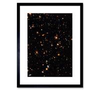 Artery8 Wall Art Print Hubble Space Astronomy A Look Into The Universe's Past Ultra Deep Field Near Infrared View Of Distant Galaxies Billions Of Artery8 Black W7" x H9"