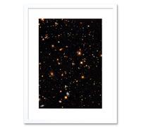 Artery8 Wall Art Print Hubble Space Astronomy A Look Into The Universe's Past Ultra Deep Field Near Infrared View Of Distant Galaxies Billions Of Artery8 White W7" x H9"