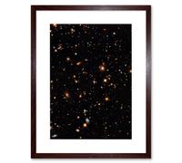 Artery8 Wall Art Print Hubble Space Astronomy A Look Into The Universe's Past Ultra Deep Field Near Infrared View Of Distant Galaxies Billions Of Artery8 Brown W7" x H9"