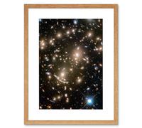 Artery8 Wall Art Print Hubble Space Astronomy Abell 370 Galaxy Cluster NASA's Great Observatories Capture Earliest Stages Of Intergalactic Evolution Artery8 Beige W7" x H9"