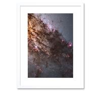 Artery8 Wall Art Print Hubble Space Astronomy Active Galaxy Centaurus A Galactic Nucleus Stellar Birth In Elliptical Disk Gas Dust w/ Supermassive Artery8 White W7" x H9"