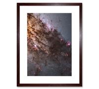 Artery8 Wall Art Print Hubble Space Astronomy Active Galaxy Centaurus A Galactic Nucleus Stellar Birth In Elliptical Disk Gas Dust w/ Supermassive Artery8 Brown W7" x H9"