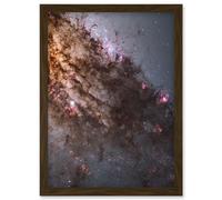 Artery8 Wall Art Print Hubble Space Astronomy Active Galaxy Centaurus A Galactic Nucleus Stellar Birth In Elliptical Disk Gas Dust w/ Supermassive Artery8 Brown A4
