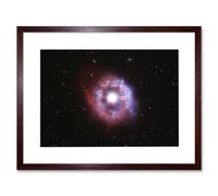 Artery8 Wall Art Print Hubble Space Astronomy AG Carinae Bright Luminous Blue Variable Celebrity Star w/ An Expanding Glowing Red Halo Ring Of Gas & Artery8 Brown W7" x H9"