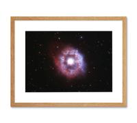 Artery8 Wall Art Print Hubble Space Astronomy AG Carinae Bright Luminous Blue Variable Celebrity Star w/ An Expanding Glowing Red Halo Ring Of Gas & Artery8 Beige W7" x H9"