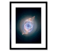 Artery8 Wall Art Print Hubble Space Astronomy Cat's Eye Planetary Nebula Dying Star Sculpture Gas Dust Spherical Mass Pulse Ejections Bright Bull's Artery8 Black W7" x H9"