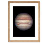 Artery8 Wall Art Print Hubble Space Astronomy Close-Up Portrait Of Jupiter Largest Planet Solar System Great Red Spot Anticyclone & Colourful Artery8 Beige W7" x H9"