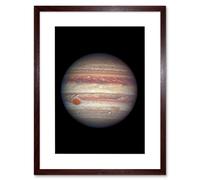 Artery8 Wall Art Print Hubble Space Astronomy Close-Up Portrait Of Jupiter Largest Planet Solar System Great Red Spot Anticyclone & Colourful Artery8 Brown W7" x H9"