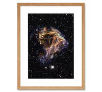 Artery8 Wall Art Print Hubble Space Astronomy Colourful Sheets Of Debris From The Stellar Explosion Of N 49 DEM L 190 Supernova Remnant Artwork Artery8 Beige W7" x H9"
