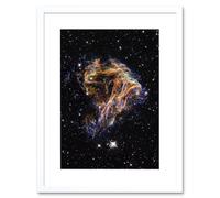 Artery8 Wall Art Print Hubble Space Astronomy Colourful Sheets Of Debris From The Stellar Explosion Of N 49 DEM L 190 Supernova Remnant Artwork Artery8 White W7" x H9"