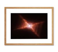 Artery8 Wall Art Print Hubble Space Astronomy Dying Star HD 44179 Red Rectangle Nebula w/ Rungs Of Gas & Dust Forming Ladder Like Structures Artery8 Beige W7" x H9"