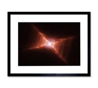 Artery8 Wall Art Print Hubble Space Astronomy Dying Star HD 44179 Red Rectangle Nebula w/ Rungs Of Gas & Dust Forming Ladder Like Structures Artery8 Black W7" x H9"