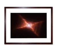 Artery8 Wall Art Print Hubble Space Astronomy Dying Star HD 44179 Red Rectangle Nebula w/ Rungs Of Gas & Dust Forming Ladder Like Structures Artery8 Brown W7" x H9"