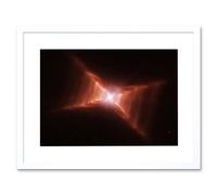 Artery8 Wall Art Print Hubble Space Astronomy Dying Star HD 44179 Red Rectangle Nebula w/ Rungs Of Gas & Dust Forming Ladder Like Structures Artery8 White W7" x H9"