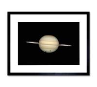 Artery8 Wall Art Print Hubble Space Astronomy Four Moon Transit Around Parent Planet Saturn Ring Plane Crossing w/ Titan Minas Dione Enceladus Artery8 Black W7" x H9"