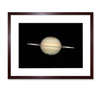 Artery8 Wall Art Print Hubble Space Astronomy Four Moon Transit Around Parent Planet Saturn Ring Plane Crossing w/ Titan Minas Dione Enceladus Artery8 Brown W7" x H9"
