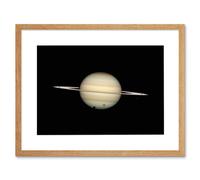 Artery8 Wall Art Print Hubble Space Astronomy Four Moon Transit Around Parent Planet Saturn Ring Plane Crossing w/ Titan Minas Dione Enceladus Artery8 Beige W7" x H9"