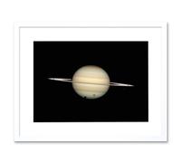 Artery8 Wall Art Print Hubble Space Astronomy Four Moon Transit Around Parent Planet Saturn Ring Plane Crossing w/ Titan Minas Dione Enceladus Artery8 White W7" x H9"
