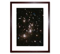 Artery8 Wall Art Print Hubble Space Astronomy Frontier Field Abell 2744 Deep Picture Of Pandora's Galaxy Cluster Evolution After Big Bang Artwork Artery8 Brown W7" x H9"
